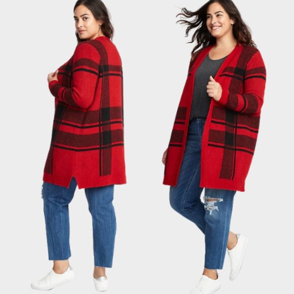 Old Navy | Plaid Open-Front Sweater - Picture 1 of 5